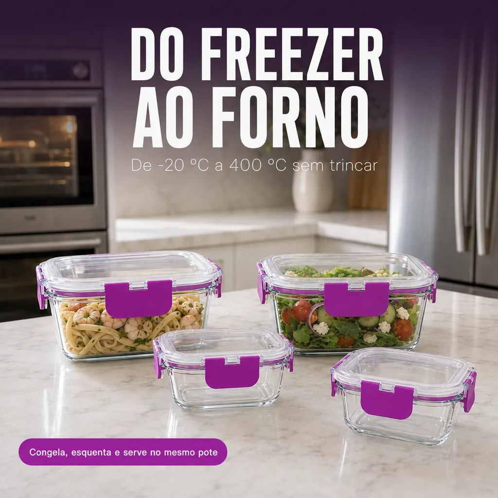 Do freezer ao forno: de -20 °C a 400 °C sem trincar